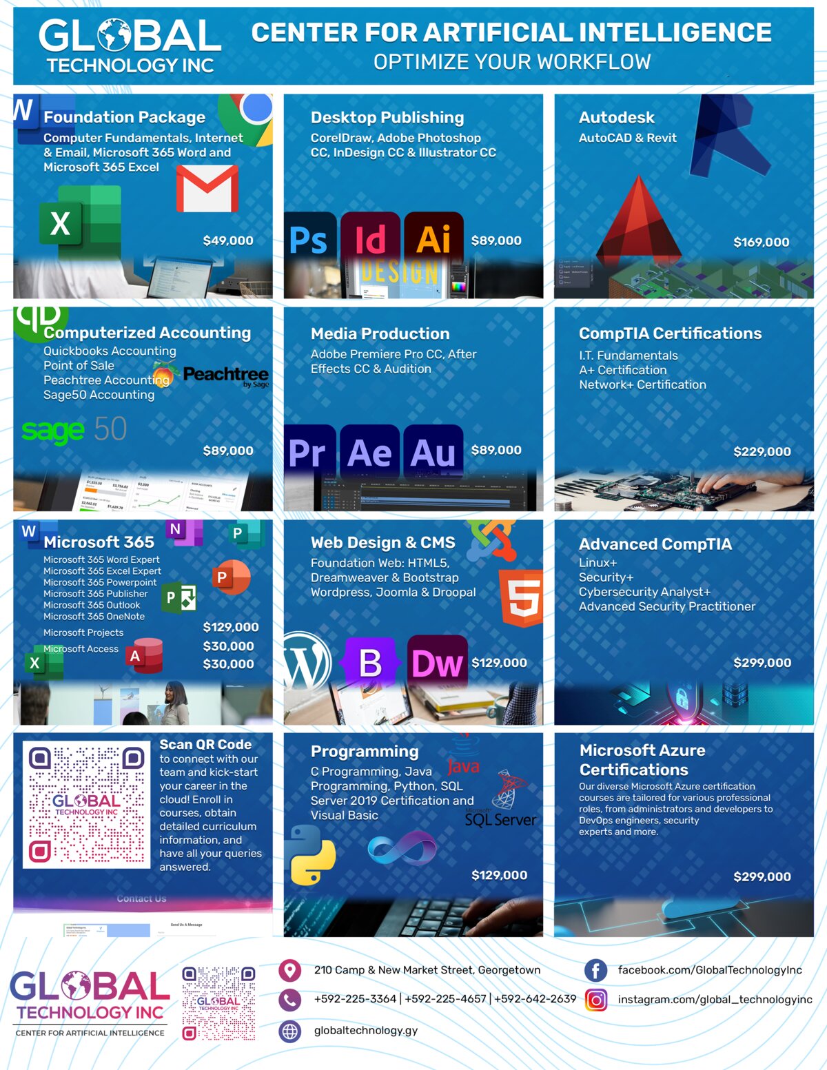 Global Technology Training Courses Flyer - Complete View